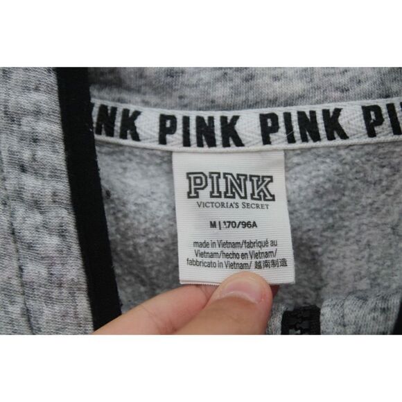 VICTORIA'S SECRET PINK GRAY 1/4 ZIP MOCKNECK SWEATSHIRT SIZE M - Picture 8 of 9